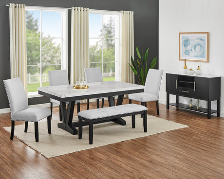 Vance Black Faux Marble Top Sideboard by Crown Mark at Eve Furniture