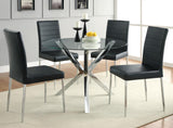 Vance Chrome Glass Top Dining Table with X-cross Base by Coaster at Eve Furniture