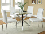 Vance Chrome Glass Top Dining Table with X-cross Base by Coaster at Eve Furniture