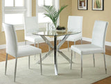 Vance Chrome Glass Top Dining Table with X-cross Base by Coaster at Eve Furniture