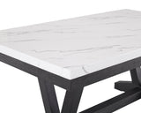 Vance White and Black Faux Marble Dining Table by Crown Mark at Eve Furniture