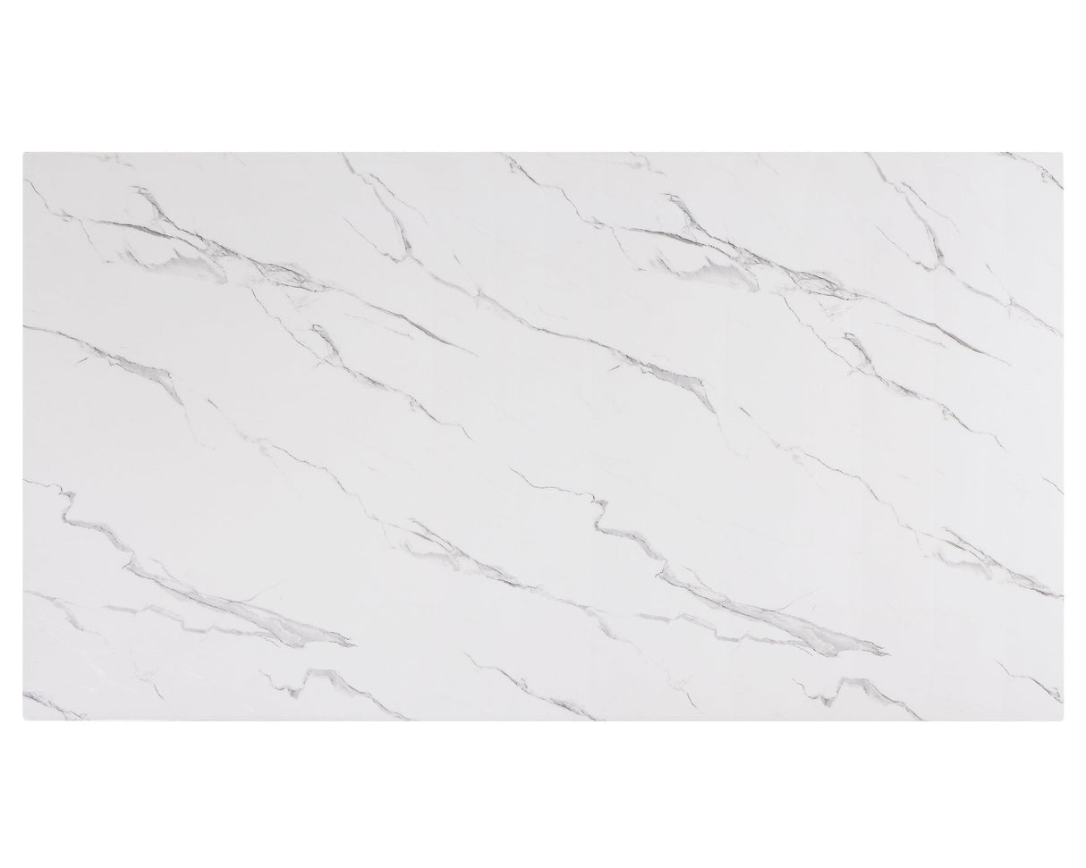 Vance White and Black Faux Marble Dining Table by Crown Mark at Eve Furniture