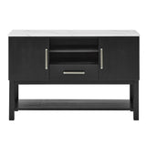 Vance Black Faux Marble Top Sideboard by Crown Mark at Eve Furniture