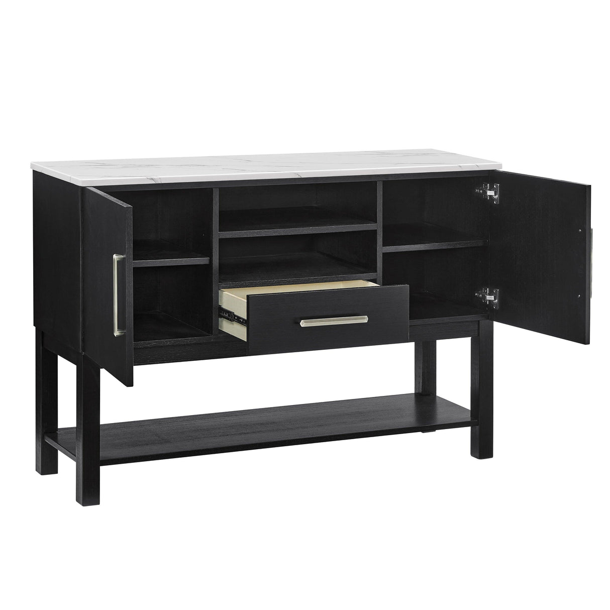 Vance Black Faux Marble Top Sideboard by Crown Mark at Eve Furniture