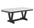 Vance White and Black Faux Marble Dining Table by Crown Mark at Eve Furniture