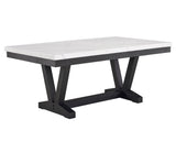 Vance White and Black Faux Marble Dining Table by Crown Mark at Eve Furniture