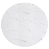 Vance White and Black Faux Marble Round Dining Table by Crown Mark at Eve Furniture