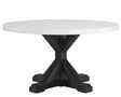 Vance White and Black Faux Marble Round Dining Table by Crown Mark at Eve Furniture