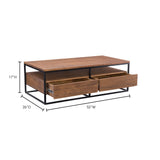 Vancouver Brown Coffee Table by Moe's Home at Eve Furniture