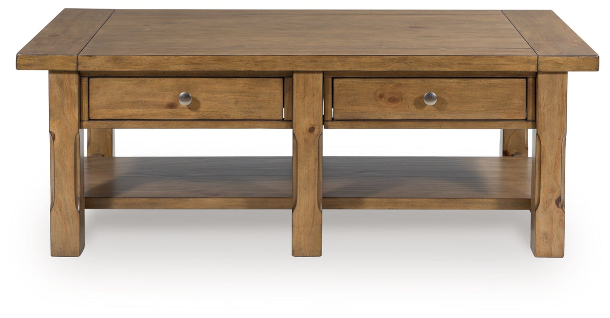 Vandenmore Medium Brown Coffee Table by Ashley at Eve Furniture
