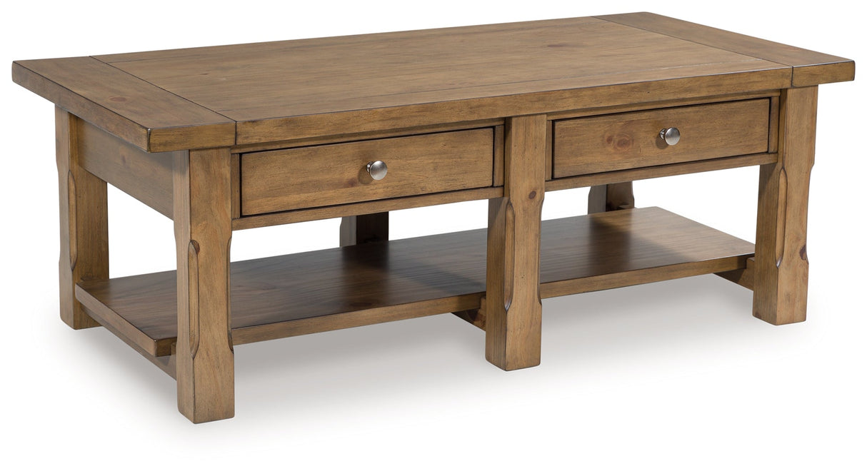 Vandenmore Medium Brown Coffee Table by Ashley at Eve Furniture