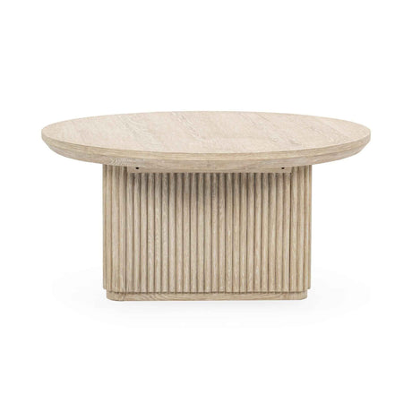 Vander Cream Washed Round Coffee Table by Classic Home at Eve Furniture