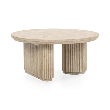 Vander Cream Washed Round Coffee Table by Classic Home at Eve Furniture