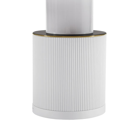 Vanessa White Marble Lacquer 53" Round Dining Table by TOV Furniture at Eve Furniture