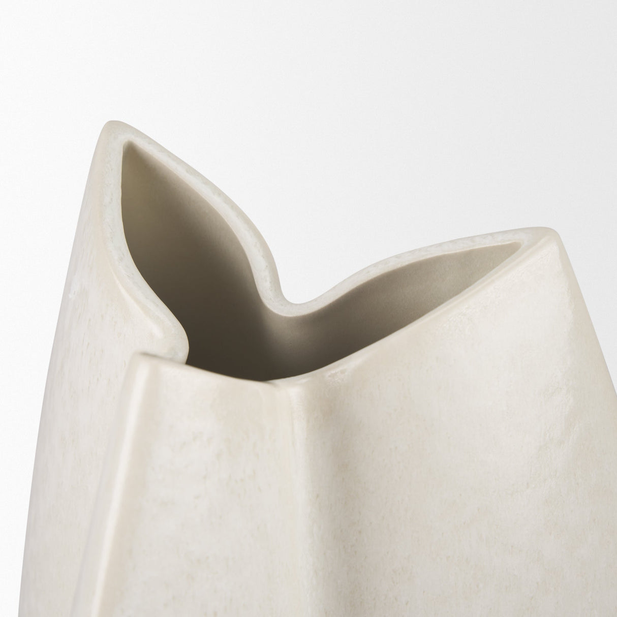 Vania Large Off White w/ Tan Textured Ceramic Vase by Mercana at Eve Furniture