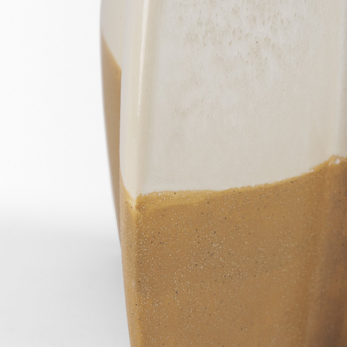 Vania Large Off White w/ Tan Textured Ceramic Vase by Mercana at Eve Furniture