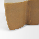 Vania Large Off White w/ Tan Textured Ceramic Vase by Mercana at Eve Furniture