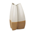 Vania Large Off White w/ Tan Textured Ceramic Vase by Mercana at Eve Furniture