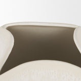 Vania Short Off White w/ Tan Textured Ceramic Vase by Mercana at Eve Furniture