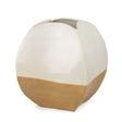 Vania Short Off White w/ Tan Textured Ceramic Vase by Mercana at Eve Furniture