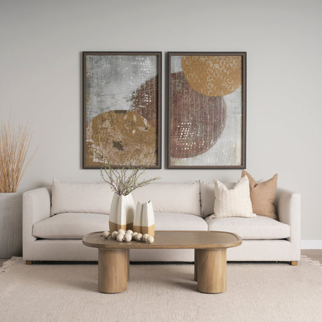 Vania Small Off White w/ Tan Textured Ceramic Vase by Mercana at Eve Furniture