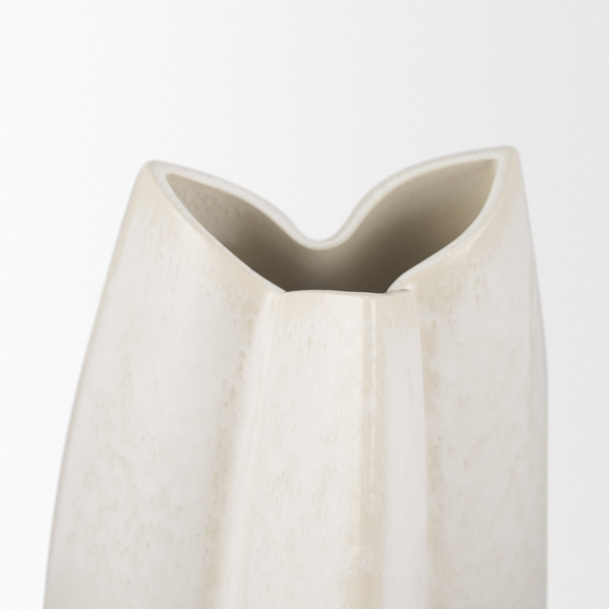 Vania Small Off White w/ Tan Textured Ceramic Vase by Mercana at Eve Furniture