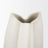 Vania Small Off White w/ Tan Textured Ceramic Vase by Mercana at Eve Furniture
