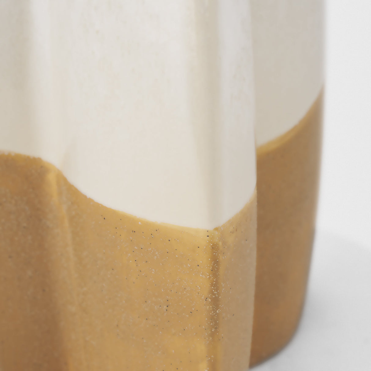 Vania Small Off White w/ Tan Textured Ceramic Vase by Mercana at Eve Furniture