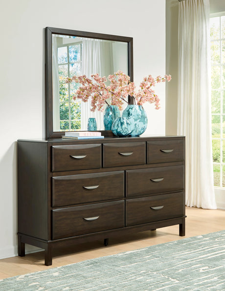 Vanmore Dark Brown Bedroom Mirror by Ashley at Eve Furniture