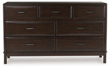 Vanmore Dark Brown Bookcase Storage Platform Bedroom Set by Ashley at Eve Furniture