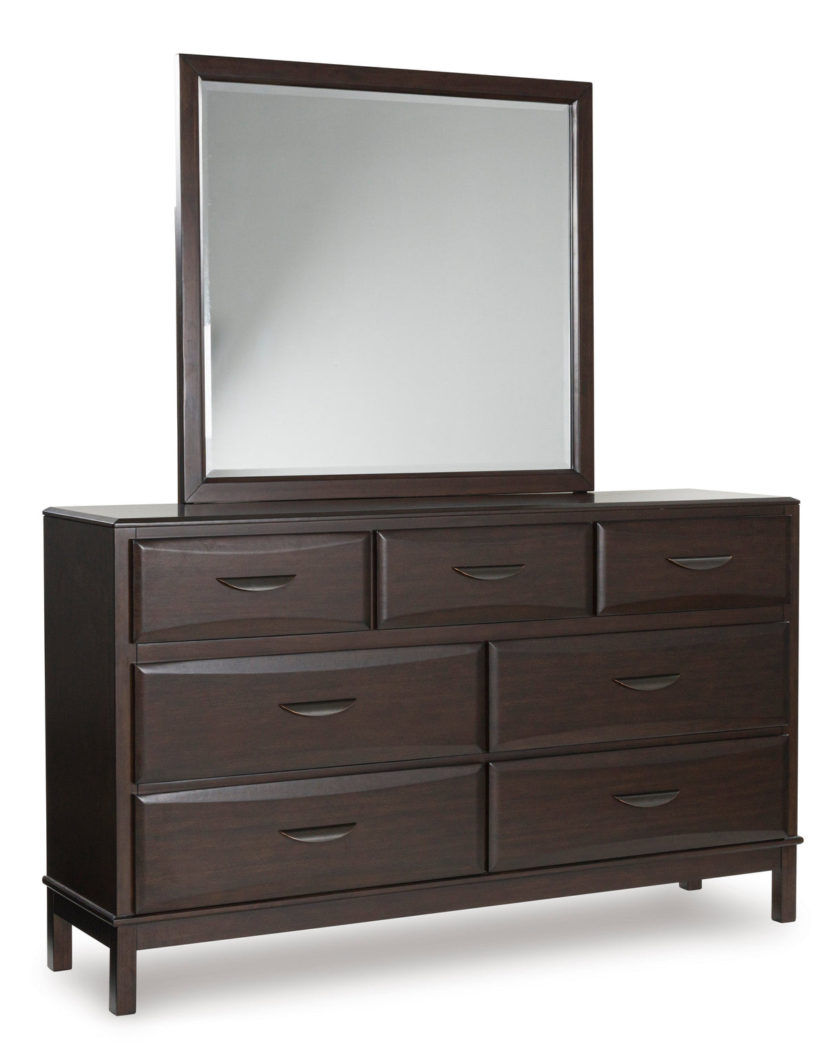 Vanmore Dark Brown Bookcase Storage Platform Bedroom Set by Ashley at Eve Furniture