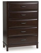 Vanmore Dark Brown Bookcase Storage Platform Bedroom Set by Ashley at Eve Furniture