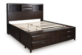 Vanmore Dark Brown Bookcase Storage Platform Bedroom Set by Ashley at Eve Furniture