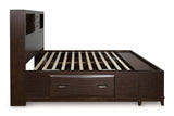 Vanmore Dark Brown Bookcase Storage Platform Bedroom Set by Ashley at Eve Furniture
