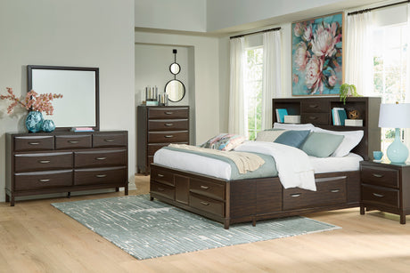 Vanmore Dark Brown California King Bookcase Storage Platform Bed by Ashley at Eve Furniture