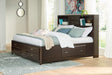 Vanmore Dark Brown California King Bookcase Storage Platform Bed by Ashley at Eve Furniture
