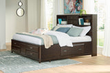 Vanmore Dark Brown California King Bookcase Storage Platform Bed by Ashley at Eve Furniture