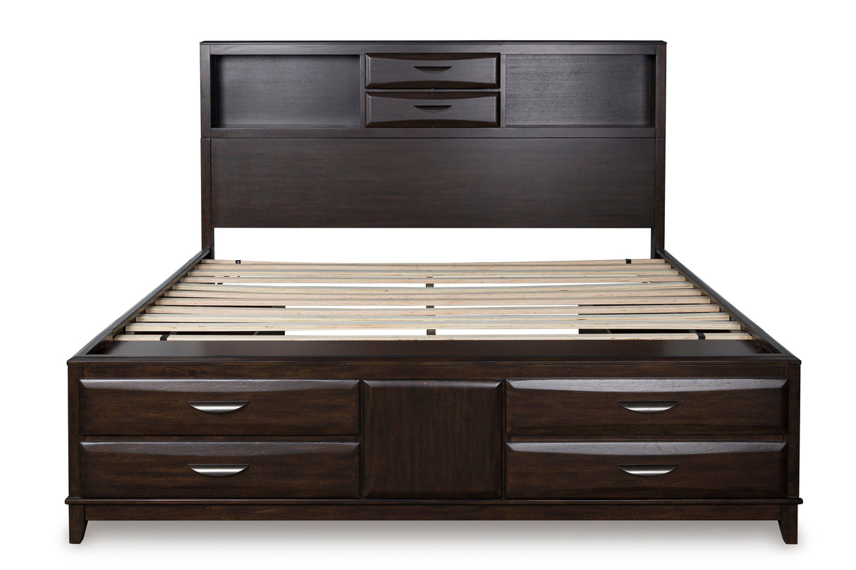 Vanmore Dark Brown California King Bookcase Storage Platform Bed by Ashley at Eve Furniture