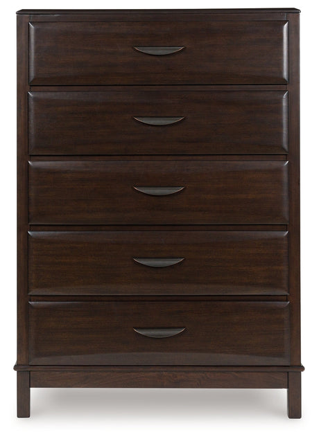 Vanmore Dark Brown Chest of Drawers by Ashley at Eve Furniture