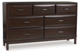 Vanmore Dark Brown Dresser by Ashley at Eve Furniture