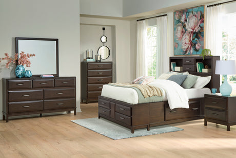 Vanmore Dark Brown Full Bookcase Storage Platform Bed by Ashley at Eve Furniture