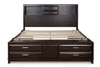Vanmore Dark Brown King Bookcase Storage Platform Bed by Ashley at Eve Furniture