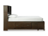 Vanmore Dark Brown Queen Bookcase Storage Platform Bed by Ashley at Eve Furniture