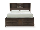 Vanmore Dark Brown Queen Bookcase Storage Platform Bed by Ashley at Eve Furniture