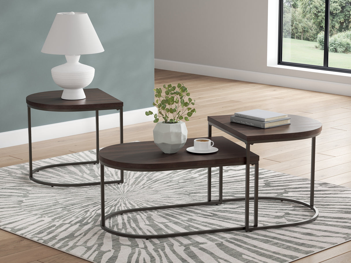 Vanmore Dark Brown Table (Set of 3) by Ashley at Eve Furniture