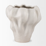 Vanna Sculptural Cream Glazed Ceramic Vase by Mercana at Eve Furniture