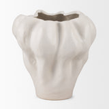 Vanna Sculptural Cream Glazed Ceramic Vase by Mercana at Eve Furniture