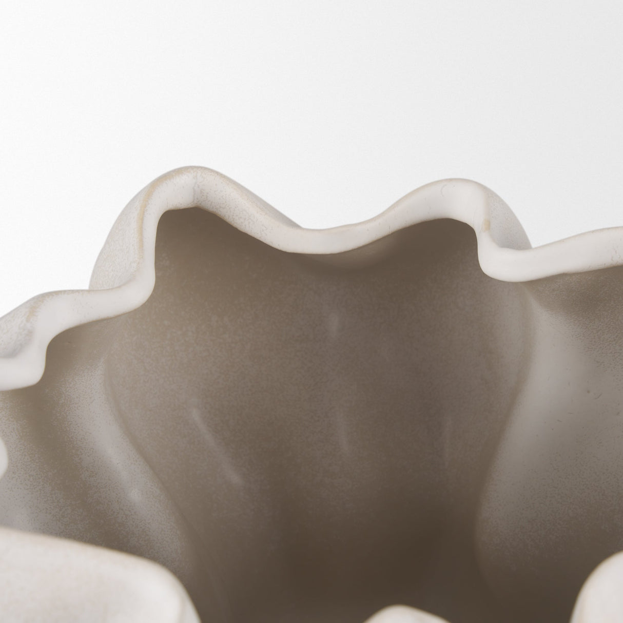 Vanna Sculptural Cream Glazed Ceramic Vase by Mercana at Eve Furniture