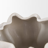 Vanna Sculptural Cream Glazed Ceramic Vase by Mercana at Eve Furniture
