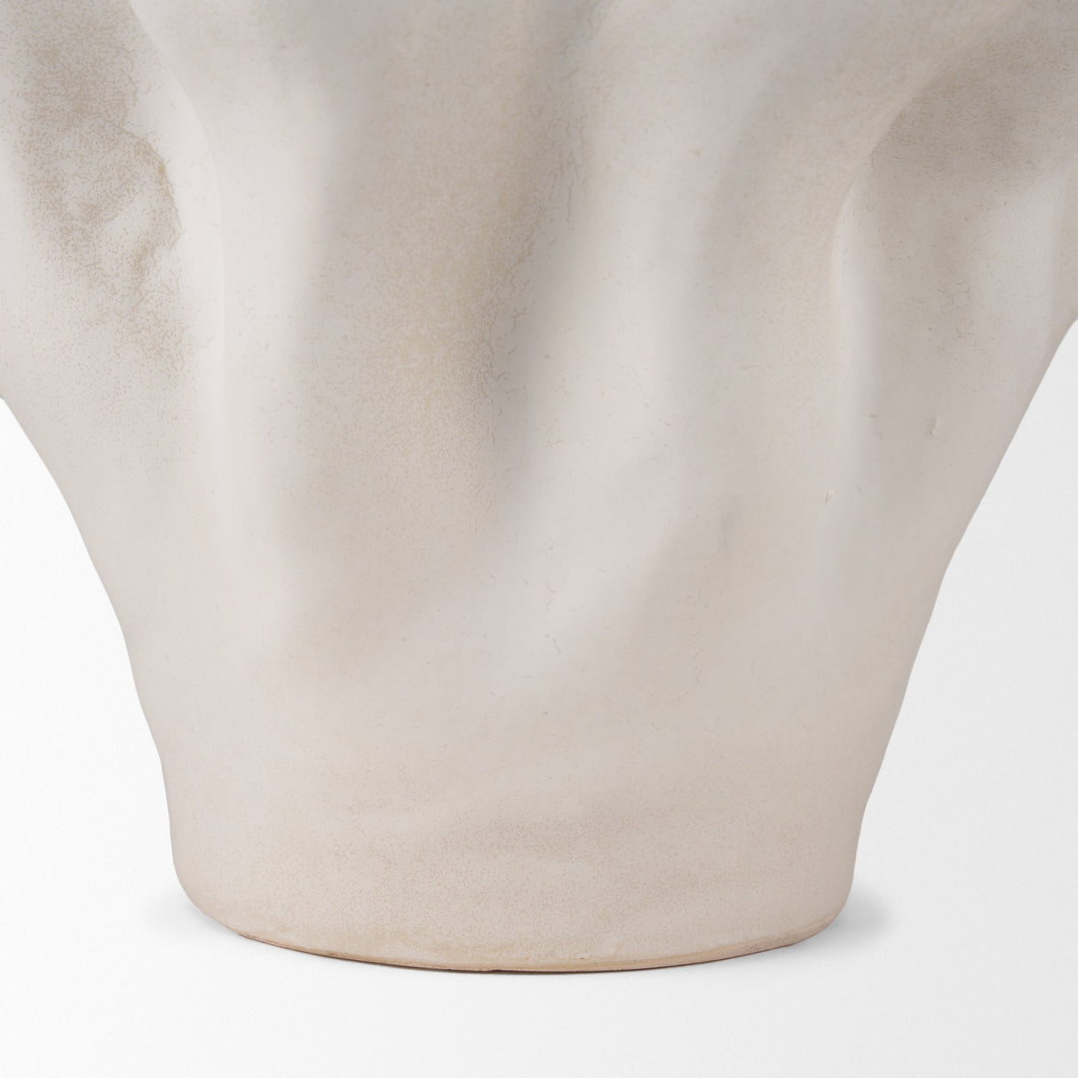 Vanna Sculptural Cream Glazed Ceramic Vase by Mercana at Eve Furniture